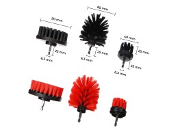 Zestaw szczotek do wiertarki do czyszczenia auta CAR DETAILING DRILL BRUSH 6, 6 szt.