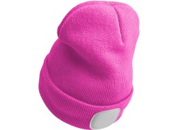 Czapka z czołówką 180lm, ładowalna, USB, rozmiar uniwersalny, bawełna/PE, różowa
