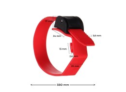 Pasek szybkiego mocowania do uchwytu rowerowego na hak, długość 38 cm, czerwony - część zamienna