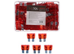 Zestaw nożowych bezpieczników samochodowych MECHANIC FUSE SET 10A, 100 szt.