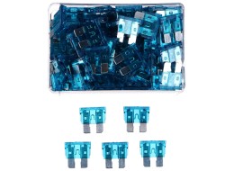 Zestaw nożowych bezpieczników samochodowych MECHANIC FUSE SET 15A, 100 szt.