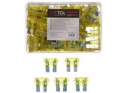 Zestaw nożowych bezpieczników samochodowych MECHANIC FUSE SET 20A, 100 szt.