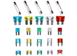 Zestaw bezpieczników nożowych i szklanych MECHANIC FUSE SET 215