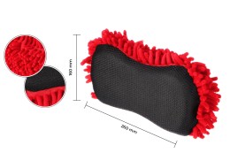 Gąbka do mycia auta CAR DETAILING WASH 1, 24 x 12,5 x 6 cm, czarno-czerwona