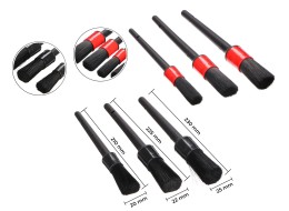 Zestaw precyzyjnych pędzli do czyszczenia auta CAR DETAILING BRUSH 6, 6 szt.