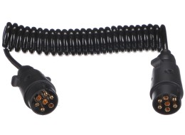Propojovací spirálový kabel zástrčky tažného zařízení TRAILER CABLE 3, 7-7pin, 3m