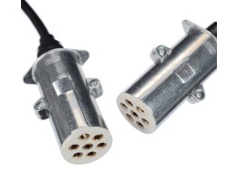 Spiralny kabel połączeniowy 7-pin typ S TRAILER CABLE 12, wtyczka metalowa, 24V, 3,5 m