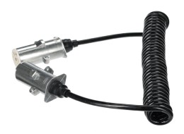 Spiralny kabel połączeniowy 7-pin typ S TRAILER CABLE 12, wtyczka metalowa, 24V, 3,5 m