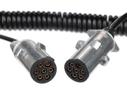 Spiralny kabel połączeniowy 7-pin typ N TRAILER CABLE 13, metalowa wtyczka, 24V, 3,5m