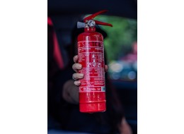 Gaśnica proszkowa FIRE STOP 1 kg, ABC, całometalowa, wraz z metalowym uchwytem