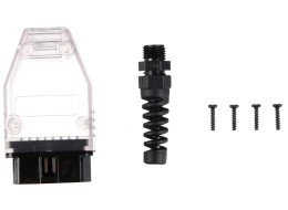 Zástrčka OBD-II s 16 piny pro montáž vlastního kabelu MECHANIC CABLE 30, transparentní
