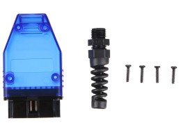 Zástrčka OBD-II s 16 piny pro montáž vlastního kabelu MECHANIC CABLE 31, modrá