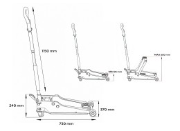 Mobilny hydrauliczny podnośnik heavy-duty 4T niskoprofilowy z pedałem SX JACK PEDAL 4T BLACK