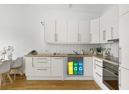 Torby na segregowane odpady SORT EASY 3 SLIM, 18x30x40 cm, 3 x 22 l, 3 szt
