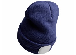 Czapka z czołówką 180 lm, ładowalna, USB, rozmiar uniwersalny, bawełna/PE, niebieska