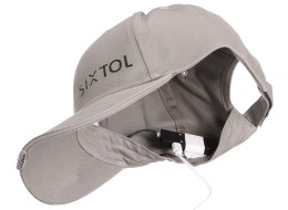 Czapka z daszkiem z oświetleniem LED B-CAP 25lm, ładowalna, USB, uniwersalny rozmiar, szara