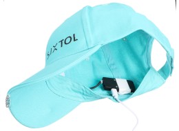 Czapka z daszkiem z oświetleniem LED B-CAP 25lm, ładowalna, USB, uniwersalny rozmiar, turkusowa