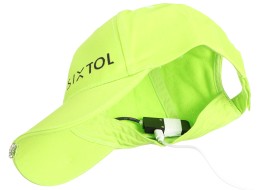Czapka z daszkiem z lampką LED B-CAP 25lm, ładowalna, USB, uniwersalny rozmiar, fluorescencyjna ziel