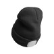 Czapka z czołówką 180 lm, ładowalna, USB, rozmiar uniwersalny, bawełna/PE, czarna