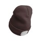 Czapka z czołówką 180lm, ładowalna, USB, rozmiar uniwersalny, bawełna/PE, brązowa