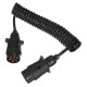 Propojovací spirálový kabel zástrčky tažného zařízení TRAILER CABLE 3, 7-7pin, 3m