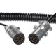 Spiralny kabel połączeniowy 7-pin typ N TRAILER CABLE 13, metalowa wtyczka, 24V, 3,5m