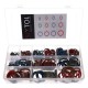 Zestaw uszczelek hydraulicznych z gumowym kołnierzem MECHANIC RING SET 4, 245 szt.