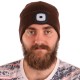 Czapka z czołówką 180lm, ładowalna, USB, rozmiar uniwersalny, bawełna/PE, brązowa