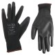 Rękawice robocze z poliestru częściowo powlekane poliuretanem GLOVE PE-PU 9, czarne, rozmiar 9, 6 pa