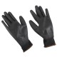 Rękawice robocze z poliestru częściowo powlekane poliuretanem GLOVE PE-PU 9, czarne, rozmiar 9, 6 pa