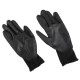 Rękawice robocze z poliestru częściowo zanurzone w poliuretanie GLOVE PE-PU 10, czarne, rozmiar 10
