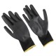 Rękawice robocze z poliestru częściowo zanurzone w poliuretanie GLOVE PE-PU 11, czarne, rozmiar 11
