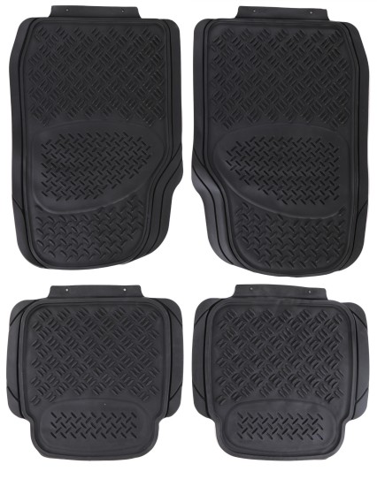 Dywaniki samochodowe uniwersalne gumowe CAR MAT UNI SET 3, kompletne, 4 szt.