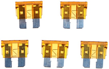 Zestaw bezpieczników samochodowych z ostrzami MECHANIC FUSE SET 5A, 100 szt.