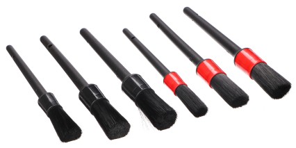 Zestaw precyzyjnych pędzli do czyszczenia auta CAR DETAILING BRUSH 6, 6 szt.