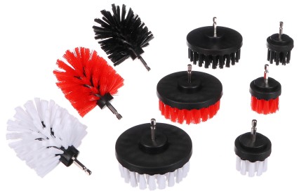 Zestaw szczotek do wiertarki do czyszczenia samochodu CAR DETAILING DRILL BRUSH 9, 9 szt.