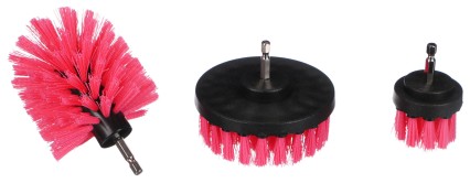Zestaw szczotek do wiertarki do czyszczenia samochodu CAR DETAILING DRILL BRUSH PINK 3, 3 szt.