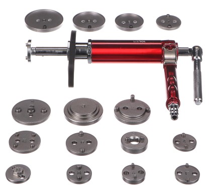 Pneumatyczny przyrząd do wciskania tłoczków hamulcowych MECHANIC BRAKE SET PNEU 16, zestaw 16 szt.