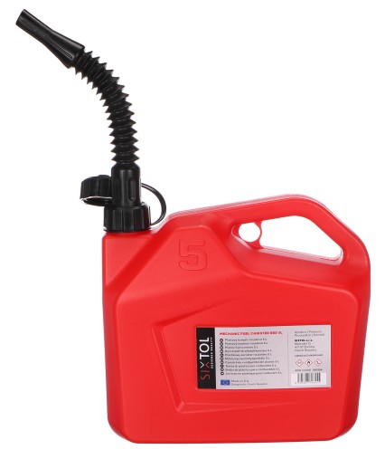 Kanister plastikowy MECHANICZNY KANISTOR NA PALIWO CZERWONY 5L, czerwony