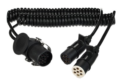 Spiralny adapter połączeniowy z 15-pin na 2×7-pin (S+N) TRAILER CABLE 9, 24V, 3,5m