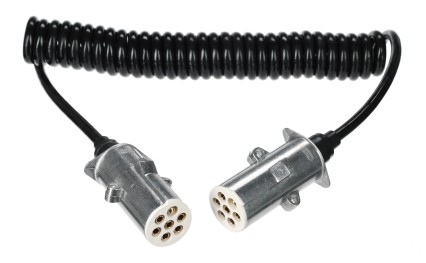Spiralny kabel połączeniowy 7-pin typ S TRAILER CABLE 12, wtyczka metalowa, 24V, 3,5 m