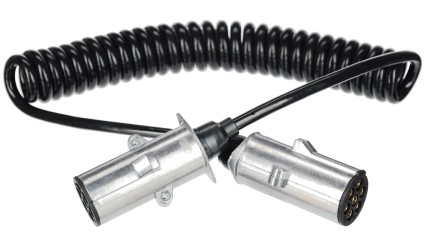 Spiralny kabel połączeniowy 7-pin typ N TRAILER CABLE 13, metalowa wtyczka, 24V, 3,5m