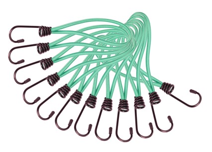 Zestaw gum mocujących z metalowym haczykiem CARGO CORD SET 1, 21cm, 12 szt.