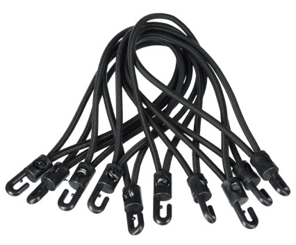 Zestaw gum mocujących z plastikowym haczykiem CARGO CORD SET 2, 20cm, 10 szt.