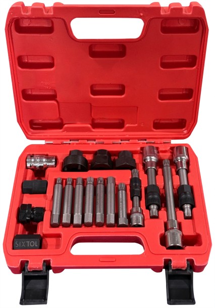 Zestaw do montażu i demontażu kół pasowych alternatora MECHANIC PULLEY SET 2, 18 szt.