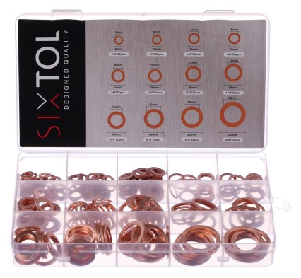 Zestaw miedzianych pierścieni uszczelniających MECHANIC RING SET 2, M5–M20, 300 szt.
