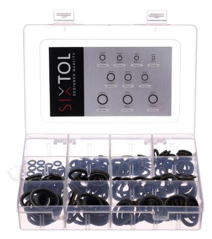 Zestaw pierścieni uszczelniających z NBR i stali MECHANIC RING SET 3, M6–M24, 180 szt.