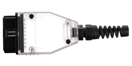 Zástrčka OBD-II s 16 piny pro montáž vlastního kabelu MECHANIC CABLE 30, transparentní