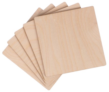 Drewniane płytki CREATIVE WOOD SET 5, 10 x 10 cm