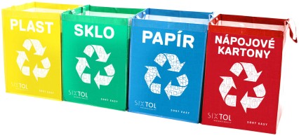 Torby do sortowania odpadów SORT EASY 4 CARTON, 30x30x40 cm, 4 x 36 l, 4 sztuki